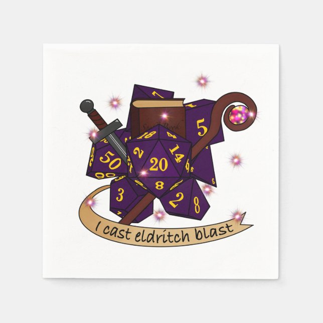 Warlock Dice Design Napkin (Front)