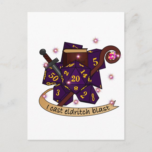 Warlock Dice Design Postcard (Front)