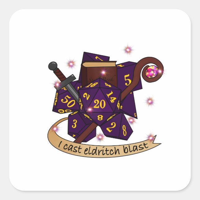 Warlock Dice Design Square Sticker (Front)