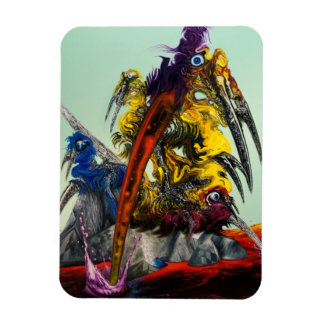 Warlus Visual Art Yellow Red Blue Stylish Magnet