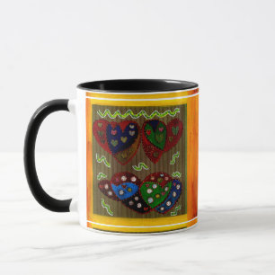Warm Abstract art mixed colours on Mug