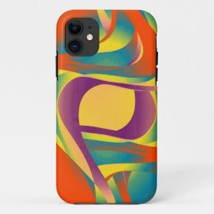 Warm abstract fractal retro iPhone 11 case