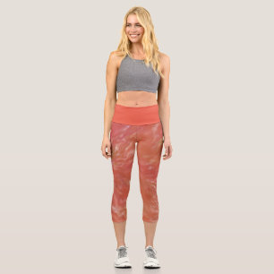Warm Abstract Red Orange Art Print  Capri Leggings