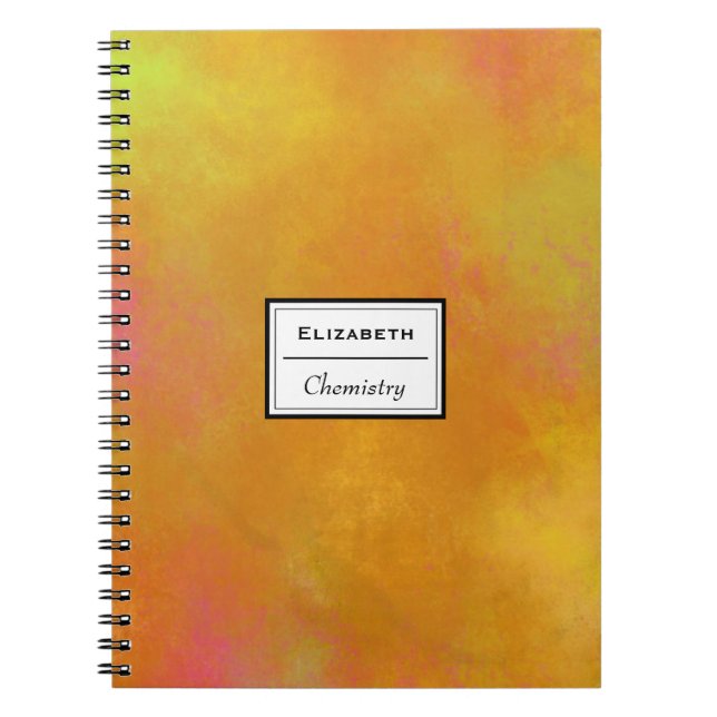 Warm Abstract Tones in Orange Yellow and Pink Notebook (Front)