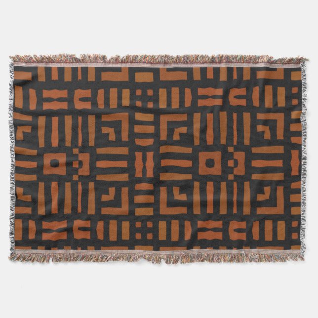 Warm African Tribal Design Throw Blanket (Front)