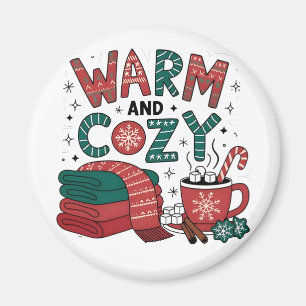 Warm And Cosy Christmas Hot Cocoa Xmas Magnet