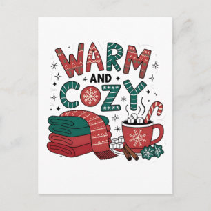 Warm And Cosy Christmas Hot Cocoa Xmas Postcard
