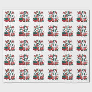 Warm And Cosy Christmas Hot Cocoa Xmas Wrapping Paper