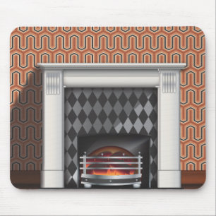 Warm and cosy Fireplace Mouse Pad