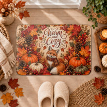 Warm and Cosy Fox Pumpkins Fall Illustration