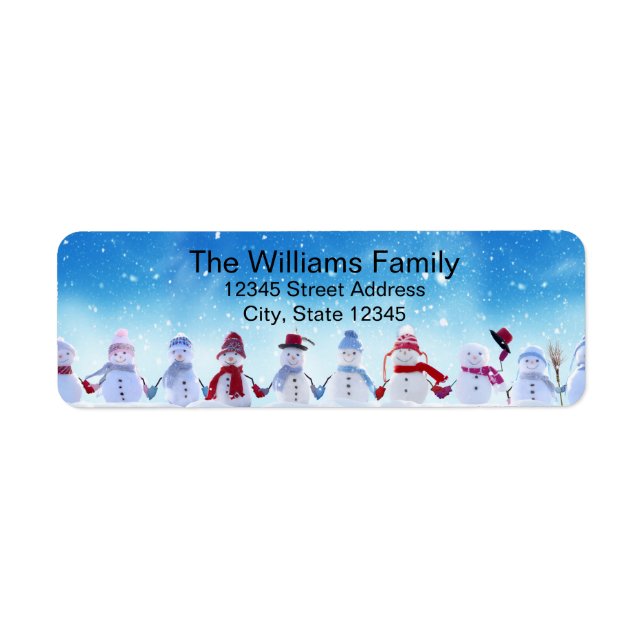 Warm and Cosy Snowmen - Return Address Label (Front)