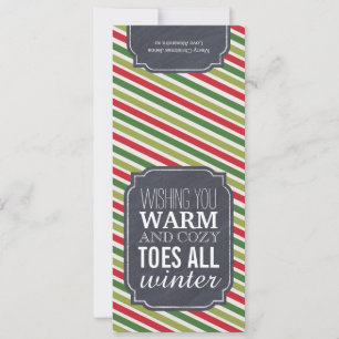 "Warm and Cosy Toes" - Gift tag for wrapping socks Holiday Card