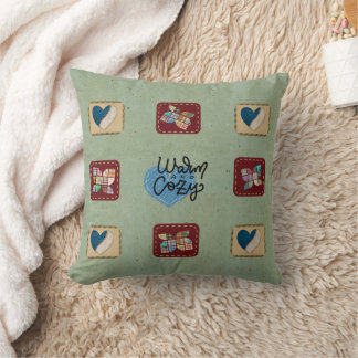 Warm and Cozy Patchwork Heart Pillow