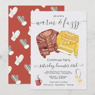 Warm and Fuzzy Sweater Holiday Christmas Party Invitation
