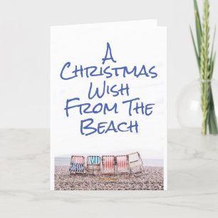 **WARM AND SUNNY BEACH CHRISTMAS WISHES** HOLIDAY CARD