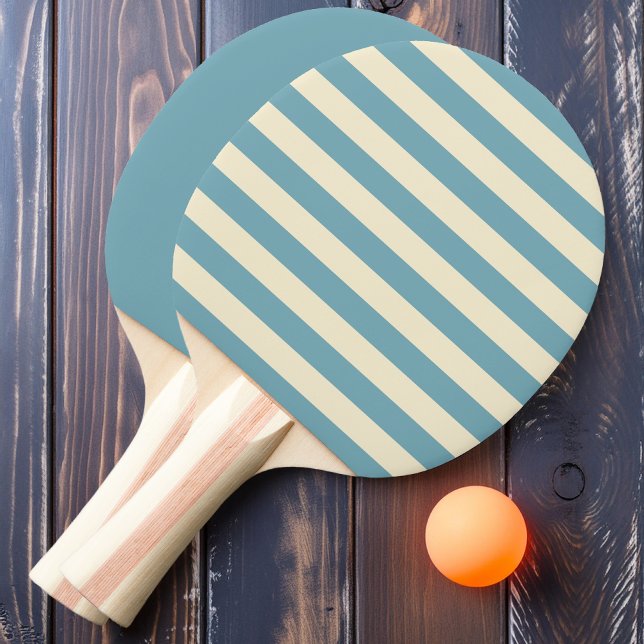 Warm Aqua Afternoon Polo Stripes and Solid Ping Pong Paddle (Creator Uploaded)