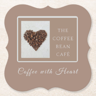 Warm Artisan Coffee Shop Business Branding Paper Coaster