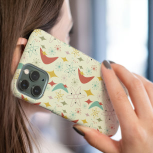 Warm Atomic Boomerang Diamond Mid Mod Pattern iPhone 16 Case