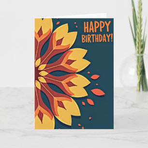 Warm Autumn Birthday Card