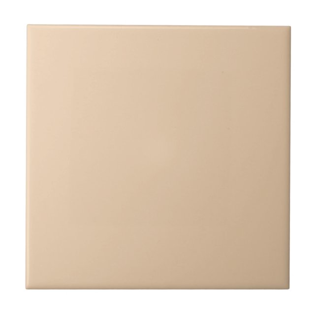 Warm Autumn Blonde Solid Colour Print, Creamy Beig Ceramic Tile (Front)