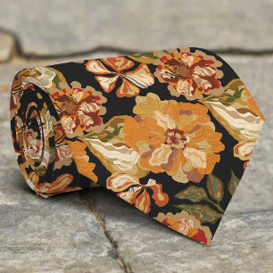 Warm Autumn Floral Abstract Vintage Wedding Tie