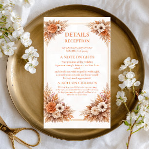 Warm Autumn Floral Information Enclosure Card