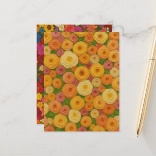 Warm Autumn Floral Seamless Pattern Oil Painting A Postcard