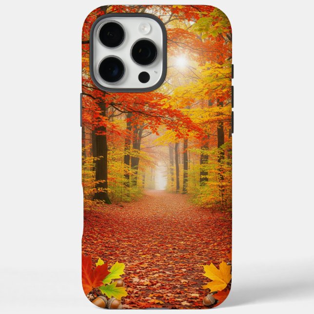 Warm Autumn Forest Path with Golden Leaves Case-Mate iPhone Case (Back)