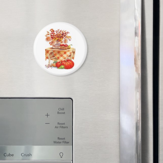 Warm Autumn Harvest Table Still Life Magnet (In Situ (Fridge))
