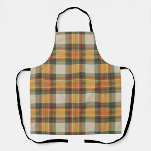 Warm Autumn Harvest Tartan Plaid Pattern Apron