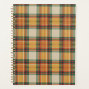 Warm Autumn Harvest Tartan Plaid Pattern Planner
