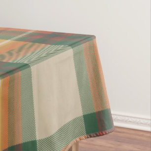 Warm Autumn Harvest Tartan Plaid Pattern Tablecloth