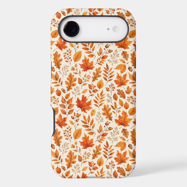 Warm Autumn Leaves Seamless Pattern (Back)