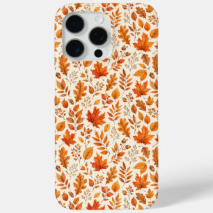 Warm Autumn Leaves Seamless Pattern iPhone 15 Pro Max Case