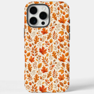Warm Autumn Leaves Seamless Pattern iPhone 16 Pro Max Case