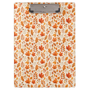 Warm Autumn Leaves Seamless Pattern Clipboard