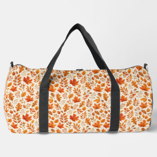 Warm Autumn Leaves Seamless Pattern Duffle Bag