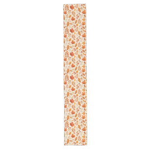 Warm Autumn Leaves Seamless Pattern Long Table Runner