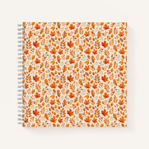 Warm Autumn Leaves Seamless Pattern Notebook