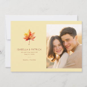 Warm Autumn Maple Leaf Save The Date