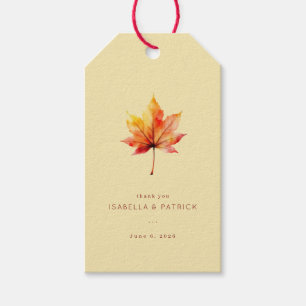 Warm Autumn Maple Leaf Watercolor Gift Tags