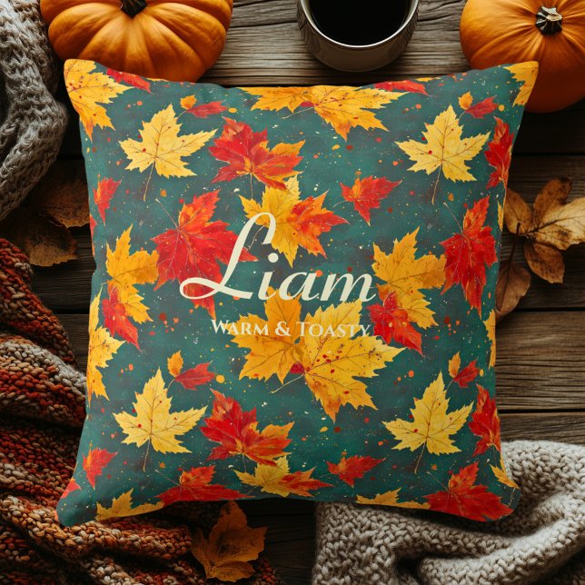 Warm Autumn Maple Leaves | Fall Home Decor Design Cushion (Creator Uploaded)
