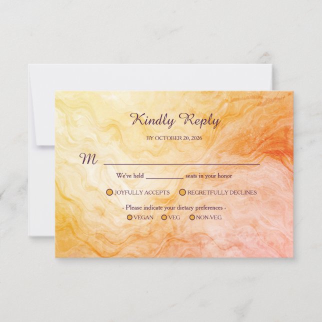 Warm Autumn Marble Response Card (Front)