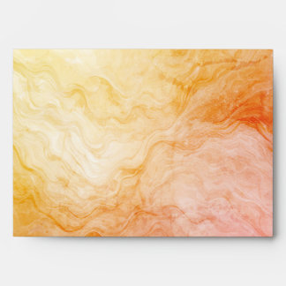 Warm Autumn Marble Wedding Envelope