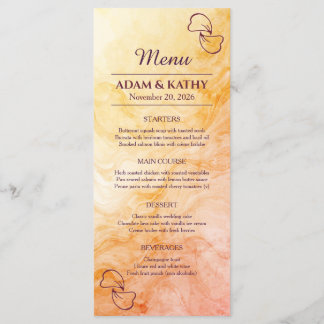 Warm Autumn Marble Wedding Menu