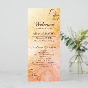 Warm Autumn Marble Wedding Program