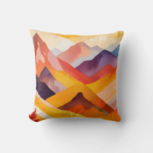 Warm Autumn Mountains Cushion