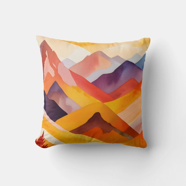 Warm Autumn Mountains Cushion (Front)