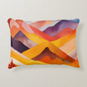 Warm Autumn Mountains Decorative Cushion