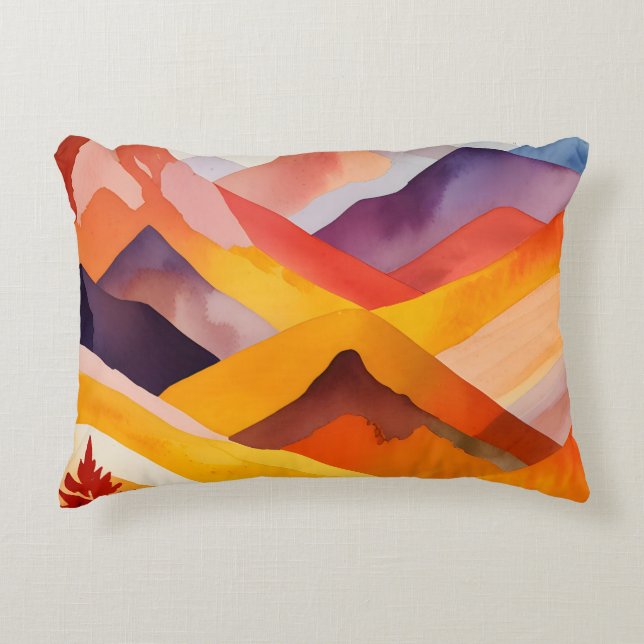 Warm Autumn Mountains Decorative Cushion (Front)